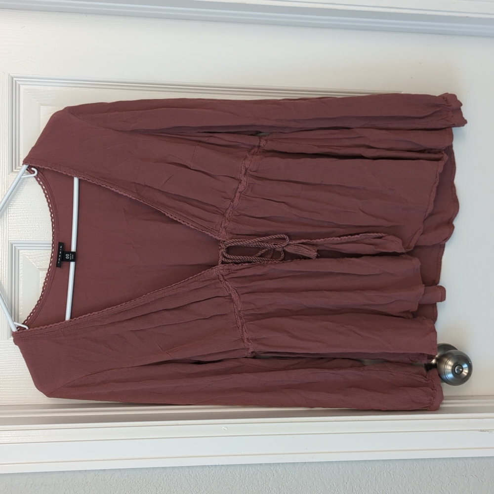 Torrid tie front long sleeve shirt Size 00 (M/L)